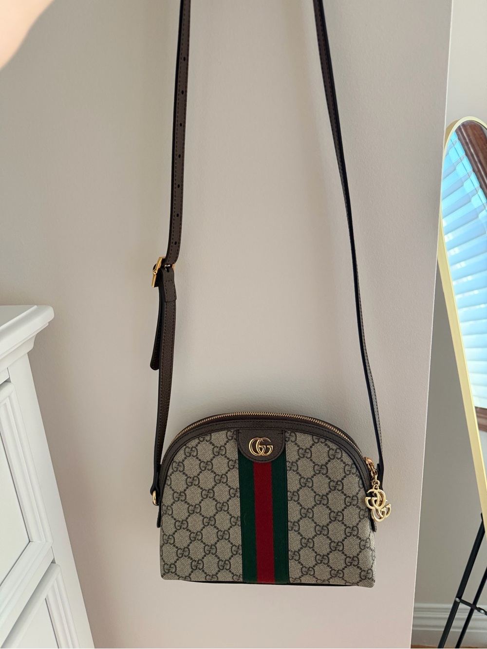 Gucci Ophidia Crossbody Bag with Green-Red Stripe